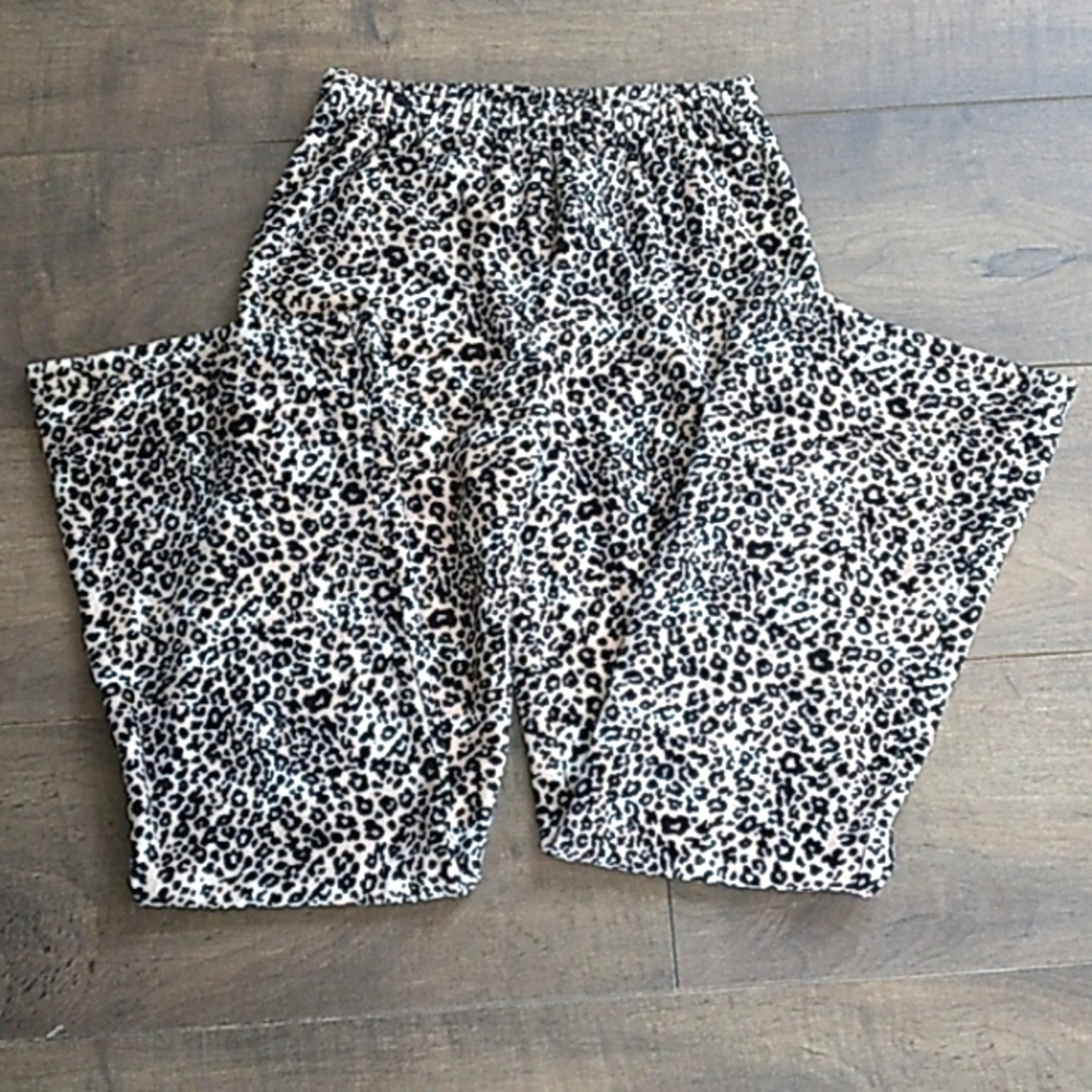 NEW HANNA ANDERSSON CHEETAH VELOUR BELL BOTTOM PANTS GIRLS 150
